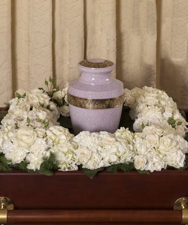 Elegant White Square Urn Wreath