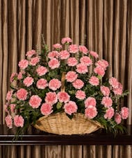 Pink Carnations Fireside Basket